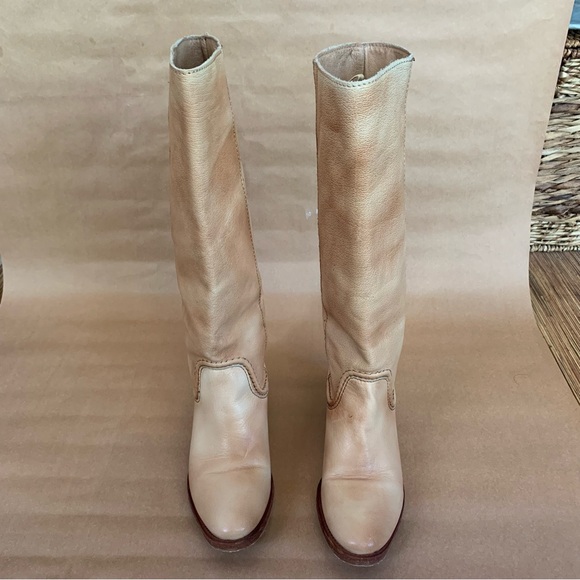 Felmini Boots 36 6 Brown Tan Leather Flat Western - Picture 5 of 11